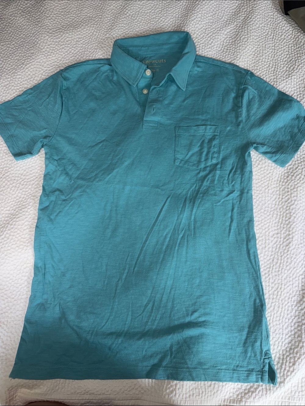 J. Crew Men’s Aqua Blue Polo with Chest Pocket